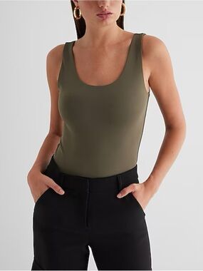 Express Olive Scoop Neck Tank